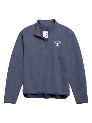 Image of ILLINOIS WOMENS 1/4 ZIP SWEATSHIRT -  springnavy